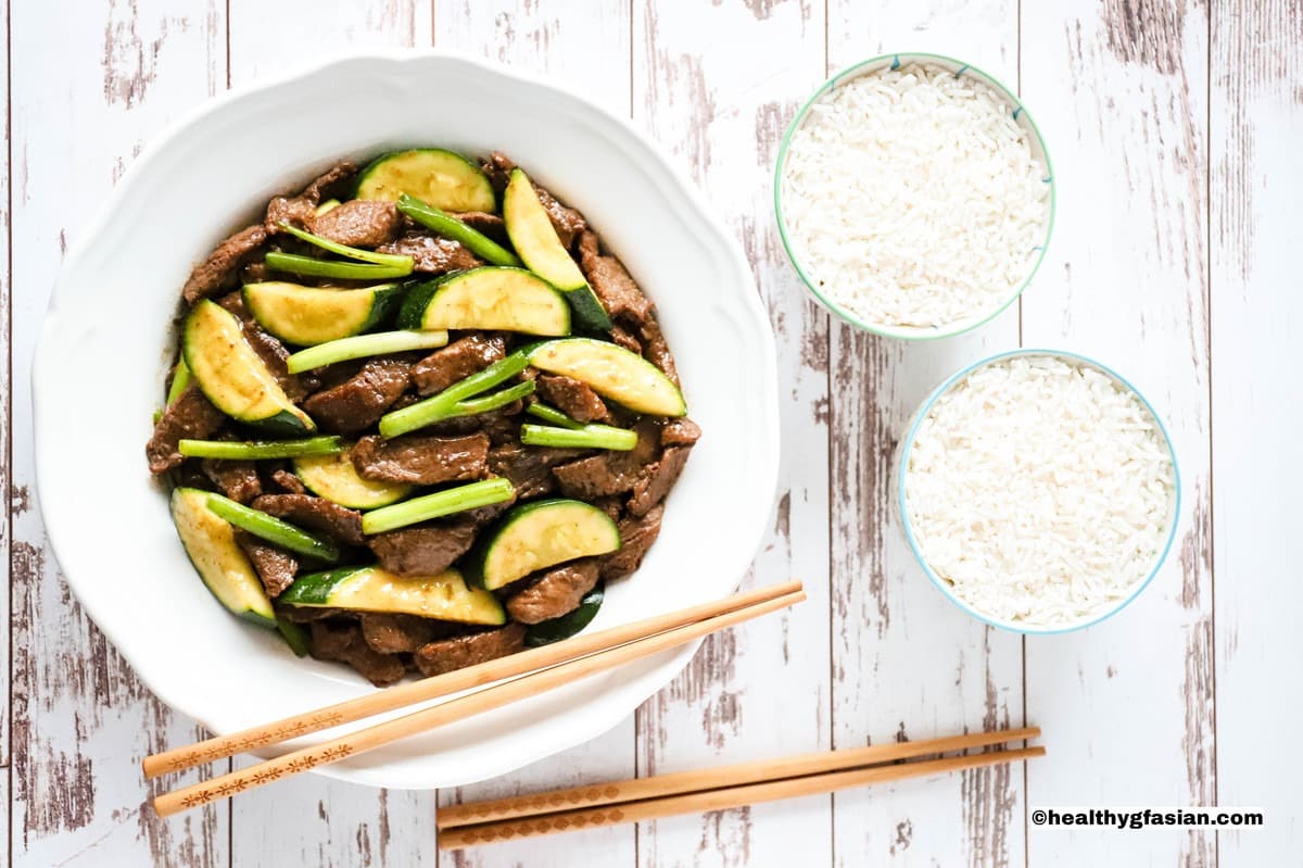 Mongolian Beef with Zucchini Gluten Free